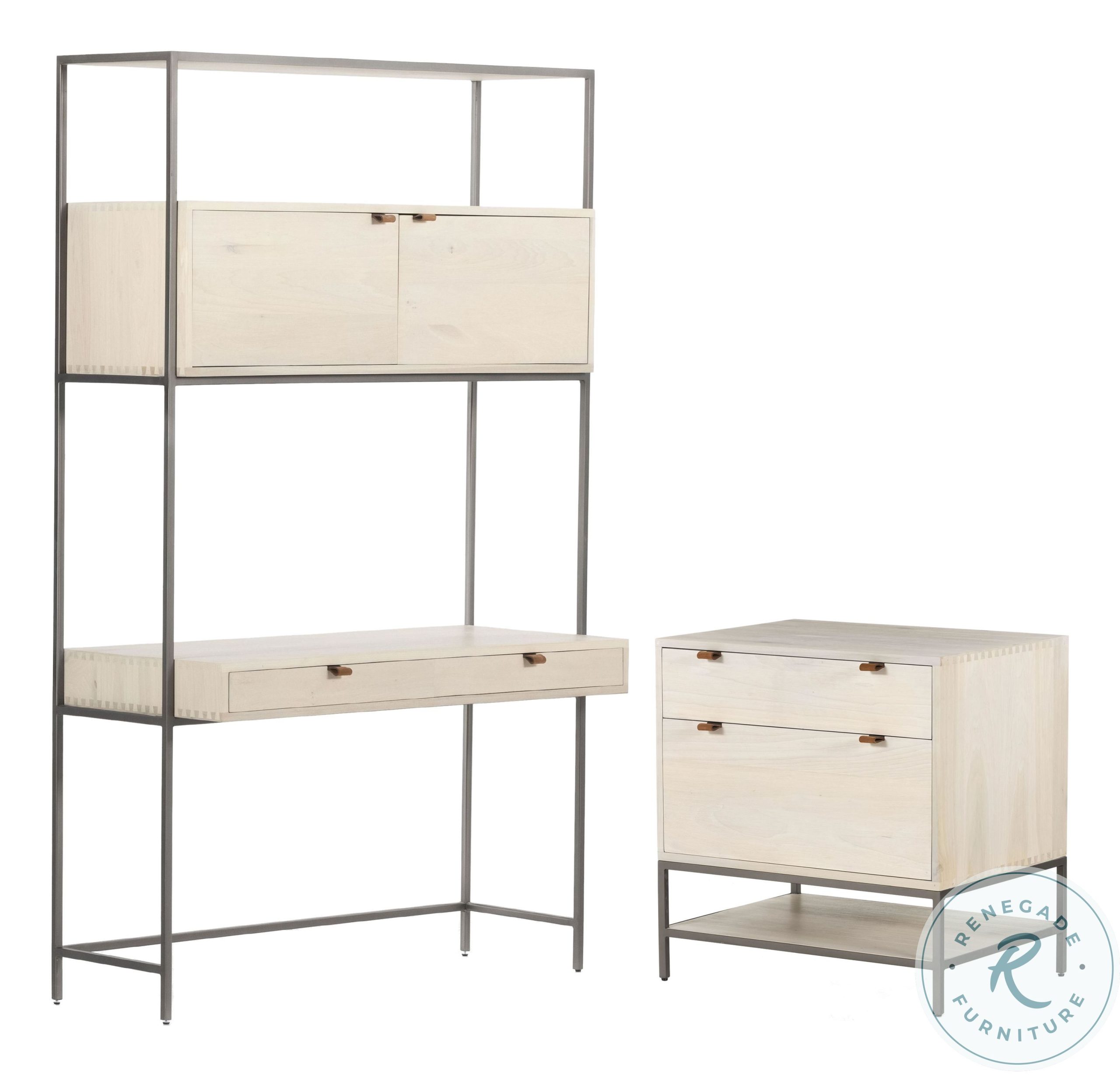 Trey Dove Poplar Modular Wall Desk From Four Hands | Coleman Furniture with regard to