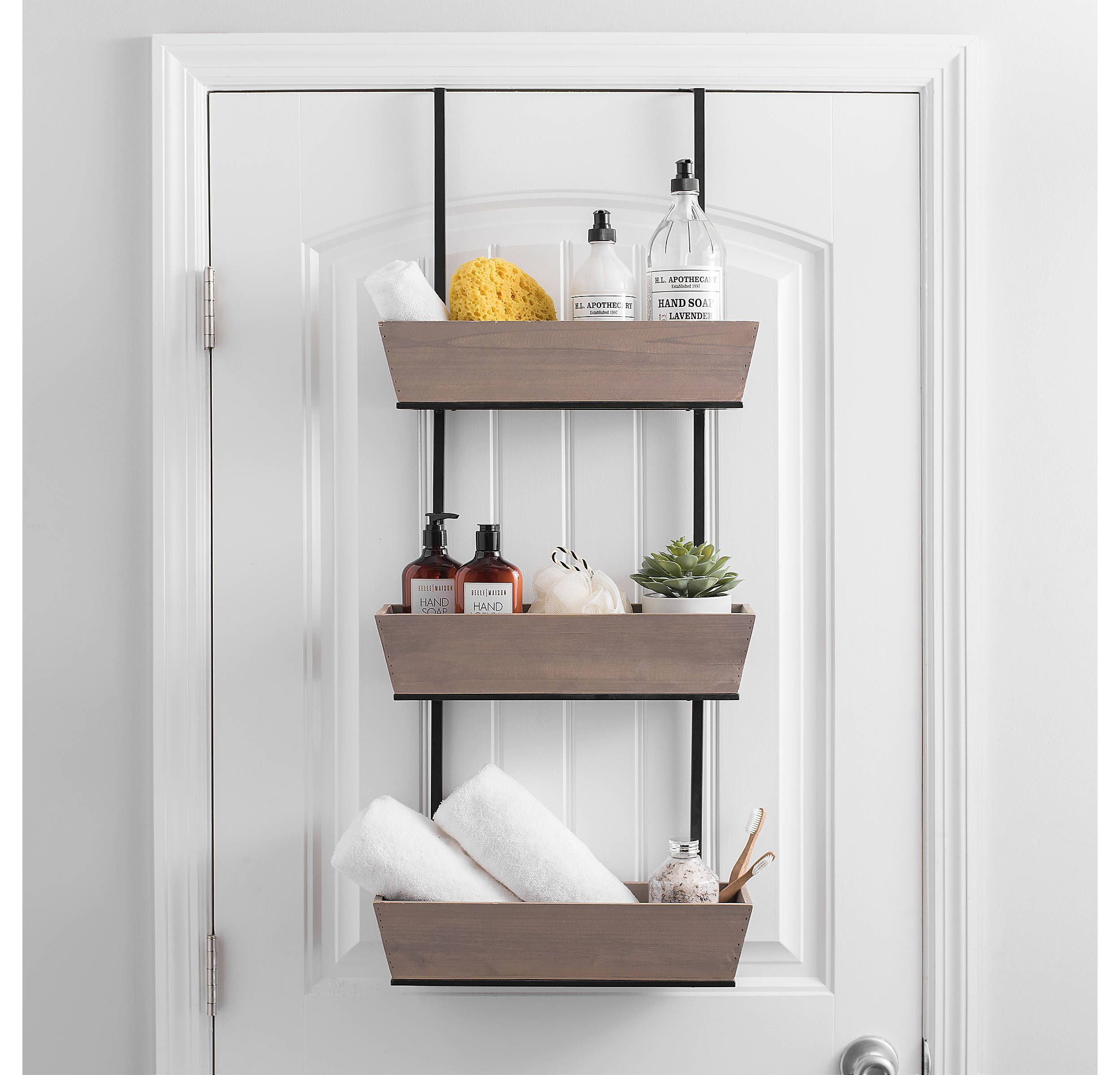 Triple Wood Over The Door Hanging Baskets | Kirklands | Metal Wall ... with regard to
