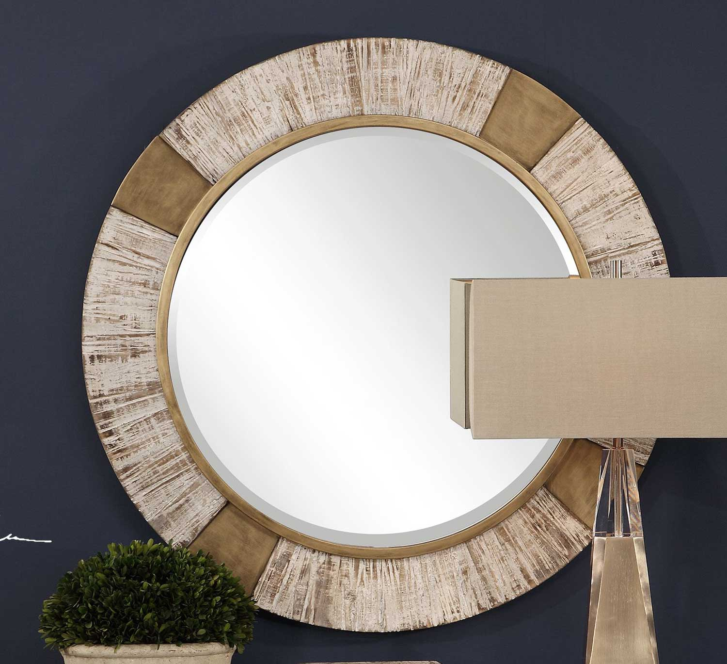 Uttermost Reuben Round Mirror - Gold Uttermost-09478 At Homelement.com for The Perfect Blend of Style and Function Uttermost 95210 Mirror