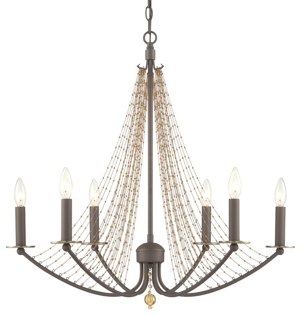 Varaluz 254C06Rb Swept Away Rustic Bronze 6 Light Chandelier ... within Understanding Bronze With Antique Brass Accents Transitional Chandeliers for Your Home