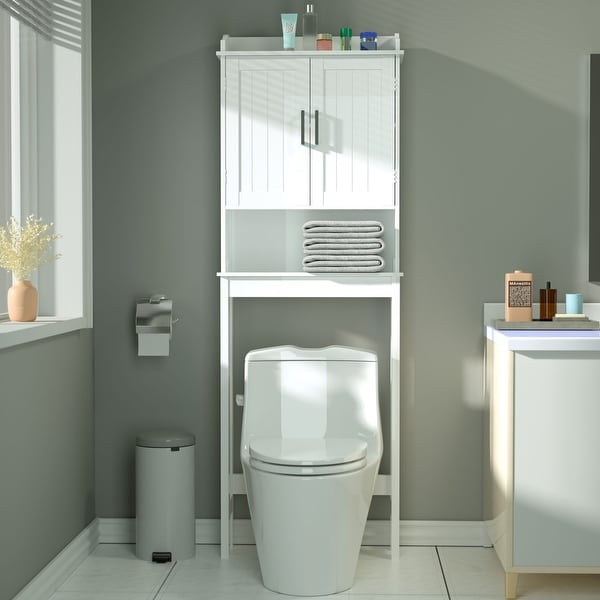 Veikous Over-The-Toilet Storage Cabinet Bathroom Organizer With Shelf ... throughout Beyond Storage How the Atlas Over the Toilet Cabinet Enhances Bathroom Aesthetics