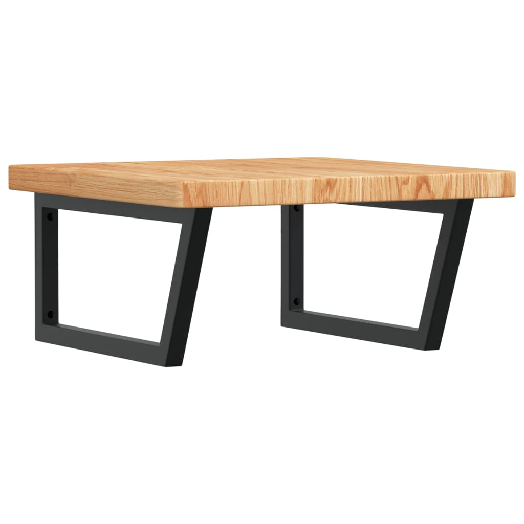 Vidaxl Basin Shelf Wall Mounted Steel And Solid Wood Oak | Vidaxl.co.uk throughout