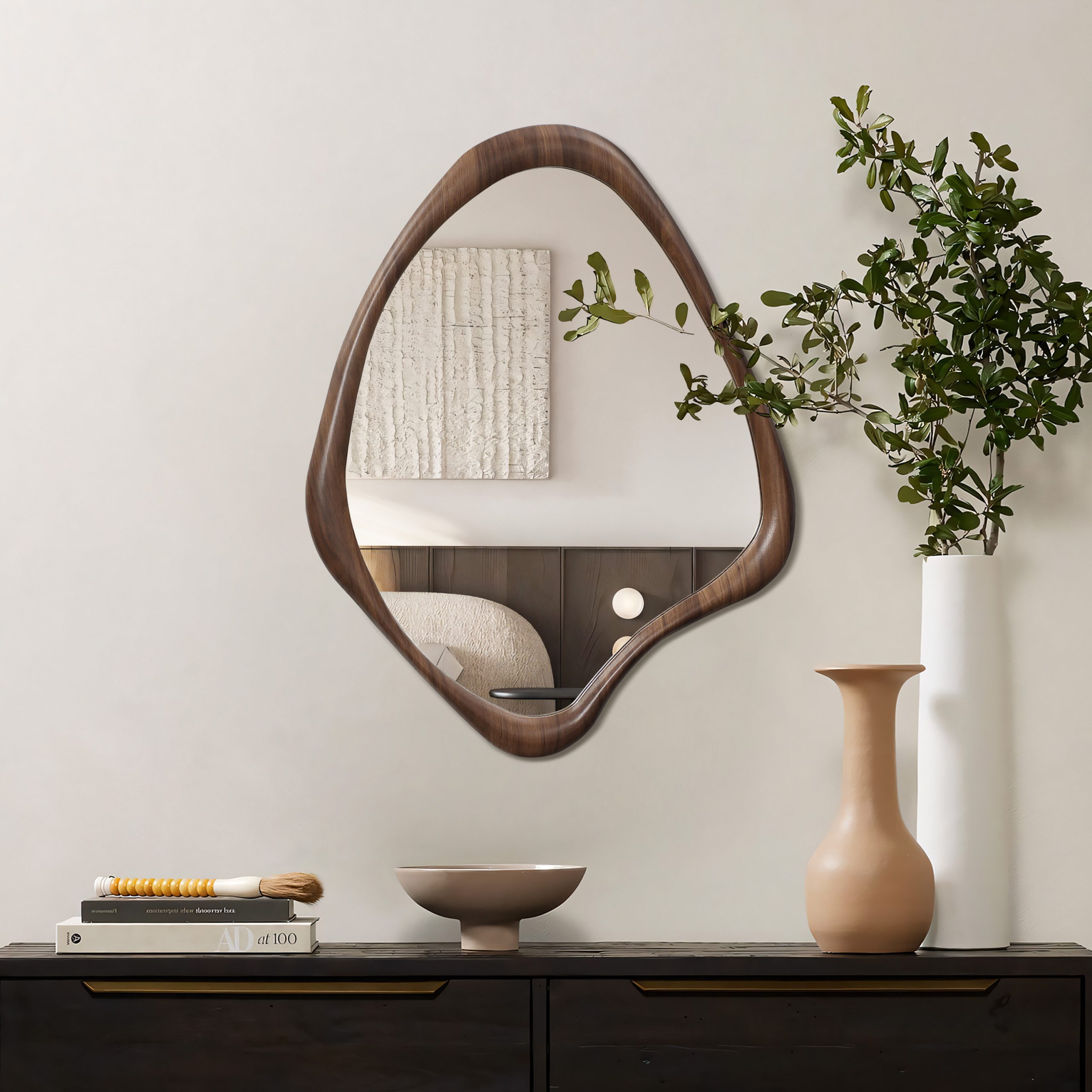 Wade Logan® Brown Wood Frame Decorative Wall Mirror &Amp; Reviews | Wayfair inside Your Guide to Choosing and Placing a HomeRoots Brown Wood Frame Wall Mirror