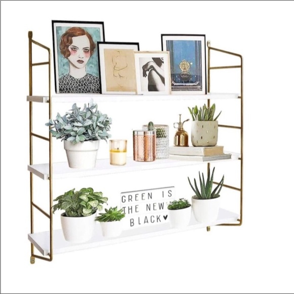Wall Decor | Gold Wall Shelf Modern White Floating Shelves | Poshmark in The Art of Styling 36" Gold Wall Shelves Mastering the Look