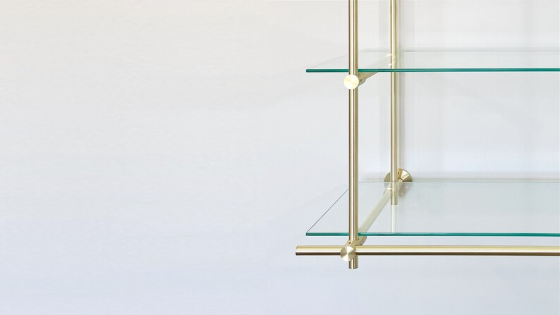Wall Mounted Brushed Brass Shelves: 30 Inches Wide By 36 Inches High By ... throughout