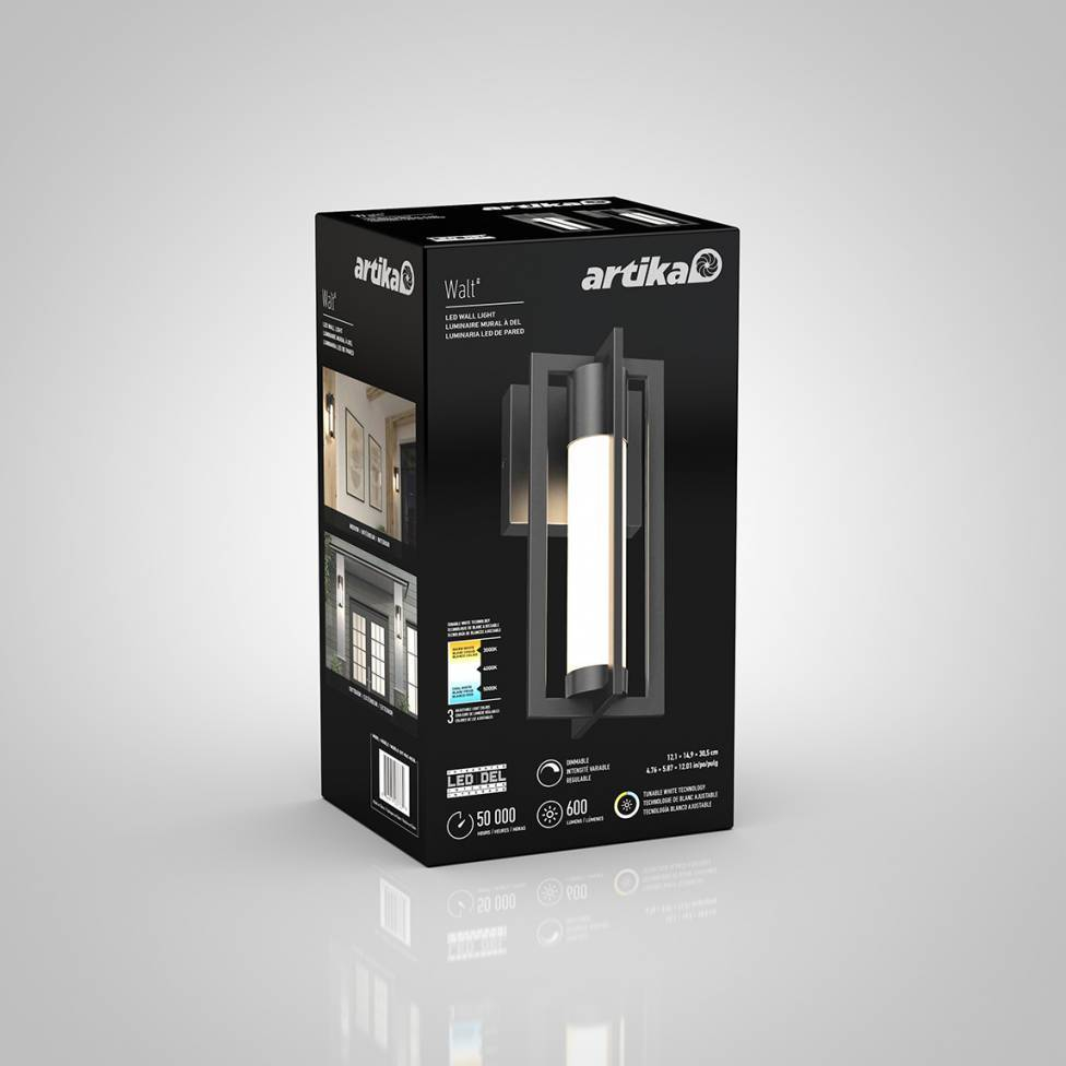 Walt Integrated Led Outdoor Light Black | Artika pertaining to
