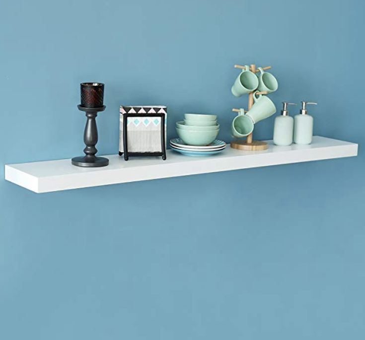 White Floating Shelf 50Cm X 20Cm At Kelly Duppstadt Blog intended for