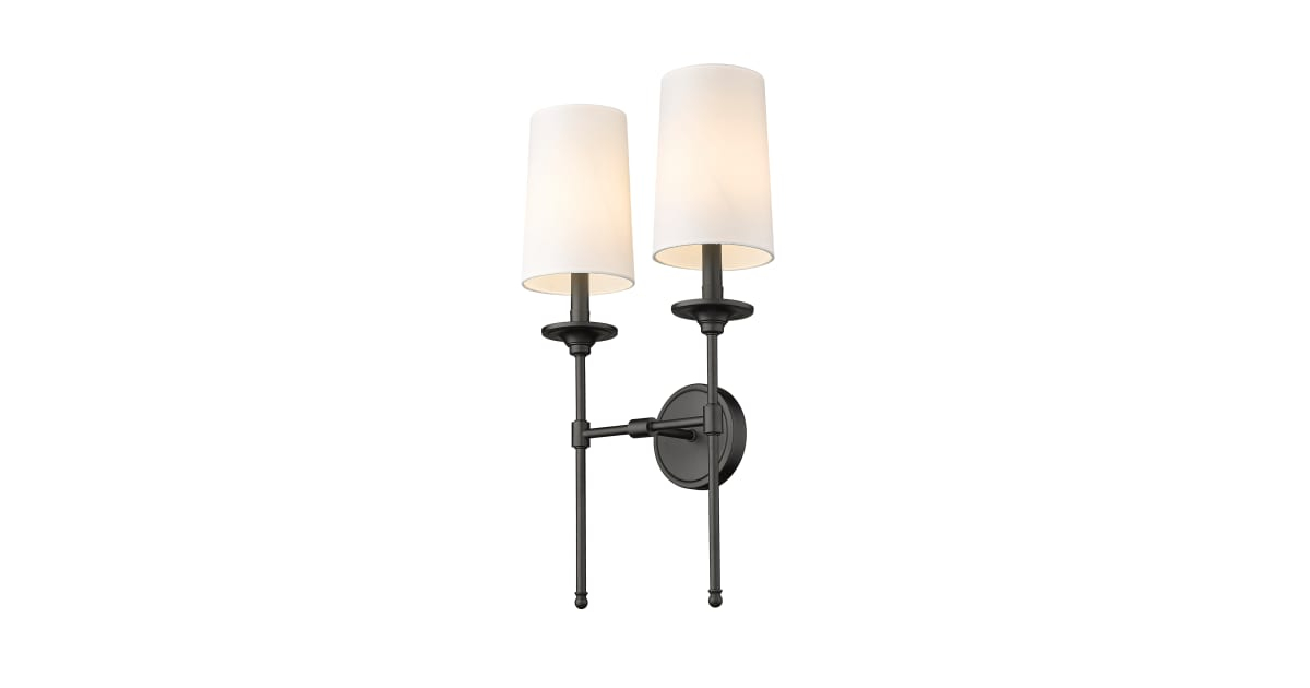 Z-Lite 3033-2S-Mb Emily 2 Light 24" Tall Wall Sconce | Build.com inside A Closer Look at the Z-LITE 3033-5L-RB 5 Light Chandelier in Rubbed Brass