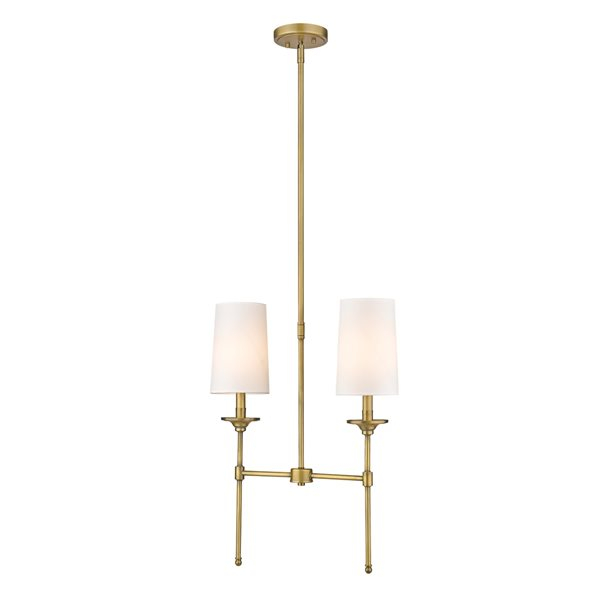 Z-Lite Emily 2-Light Rubbed Brass Traditional Chandelier 3033-2L-Rb | Rona throughout