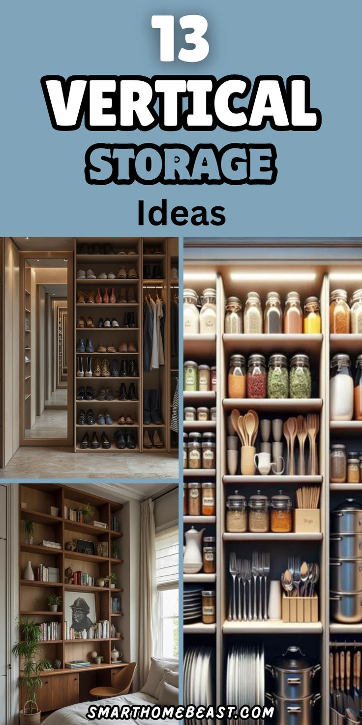 13 Vertical Storage Ideas To Maximize Space In Home | Tall Kitchen ... within Designing functional vertical storage spaces