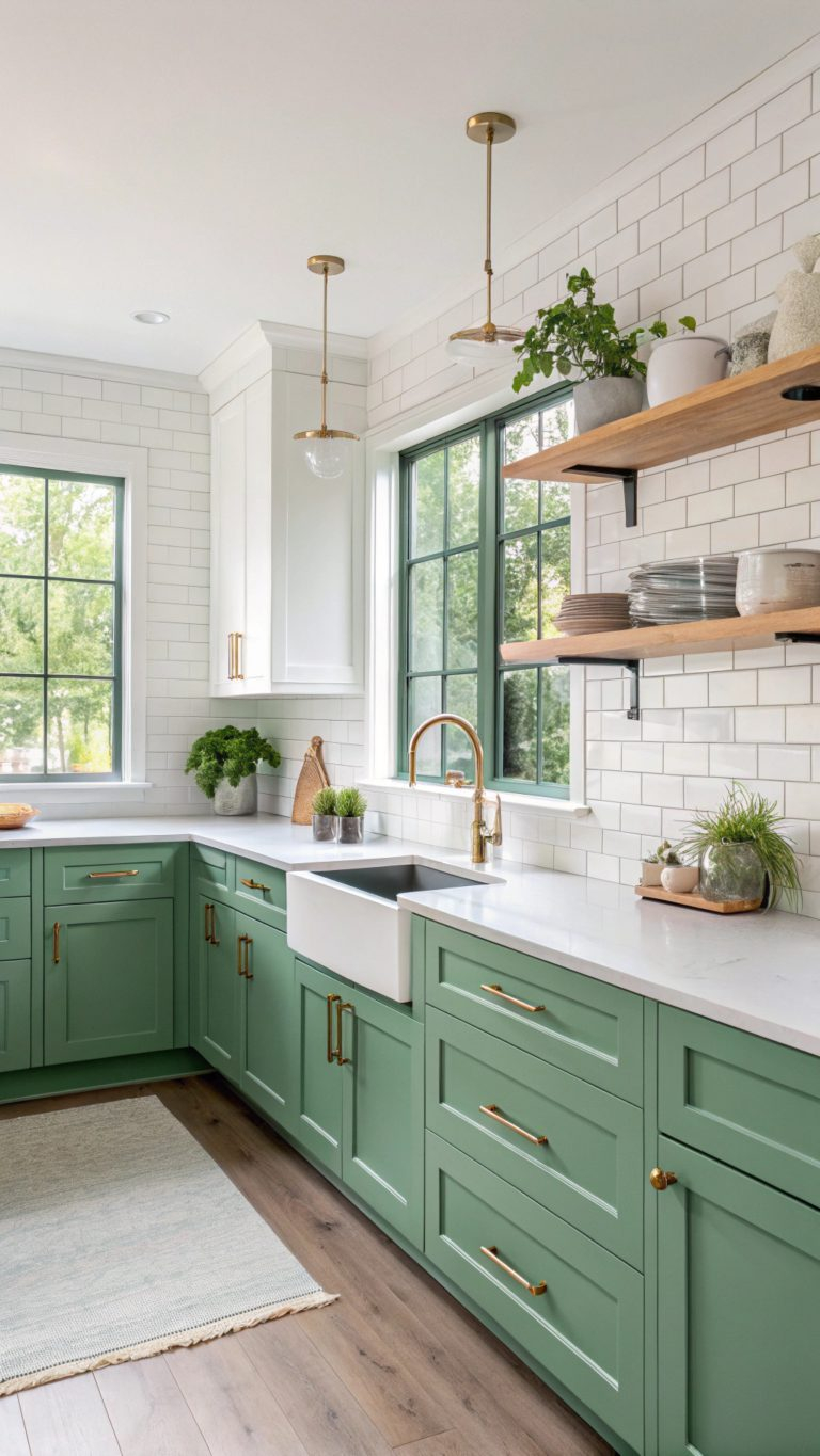 17 Beautiful Green And Cream Kitchen Ideas with regard to Kitchen Of The Week: Green Walls Bring Bold Style