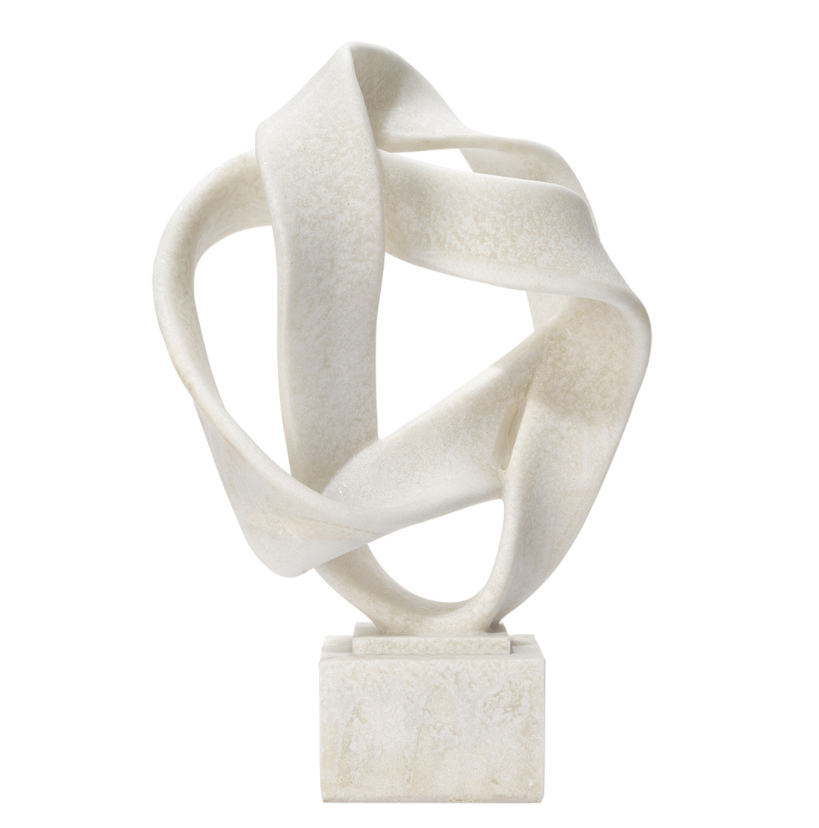 17" Intertwined Off White Sculpture On Stand - Outside The Box Palm Beach throughout Unveiling the Elegance of Off-White Intertwined Objects on Stands