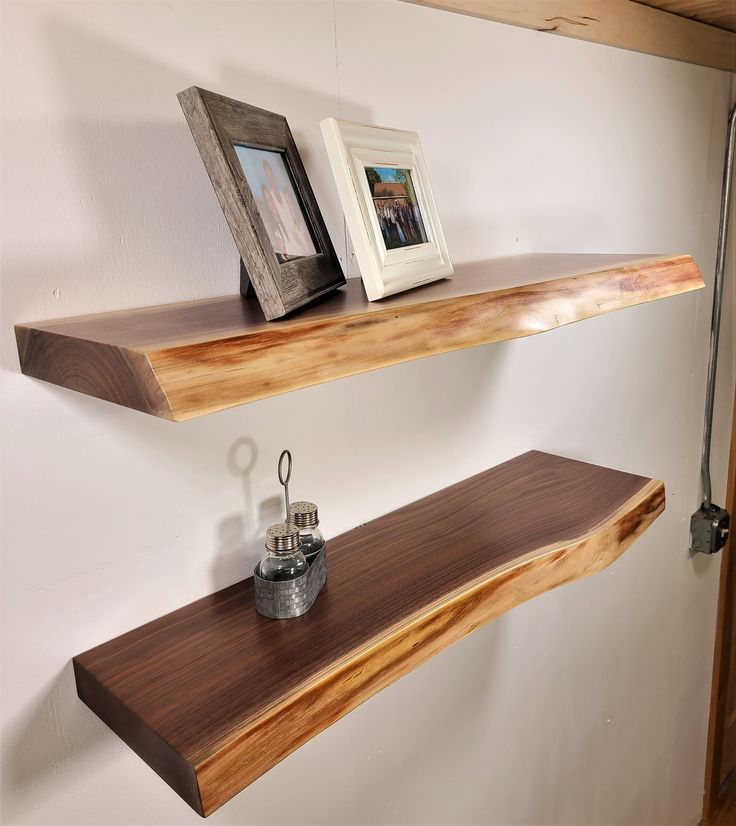 2 Thick Walnut Floating Shelf, Live-Edge Single-Plank Black Walnut ... intended for Where to Place Your PLANK Floating Magnetic Shelf Black Wisdom