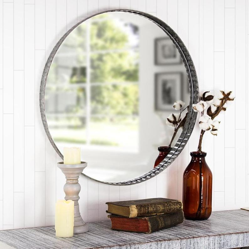 20 Best Ideas Round Galvanized Metallic Wall Mirrors in Galvanized Metal Wall Mirror