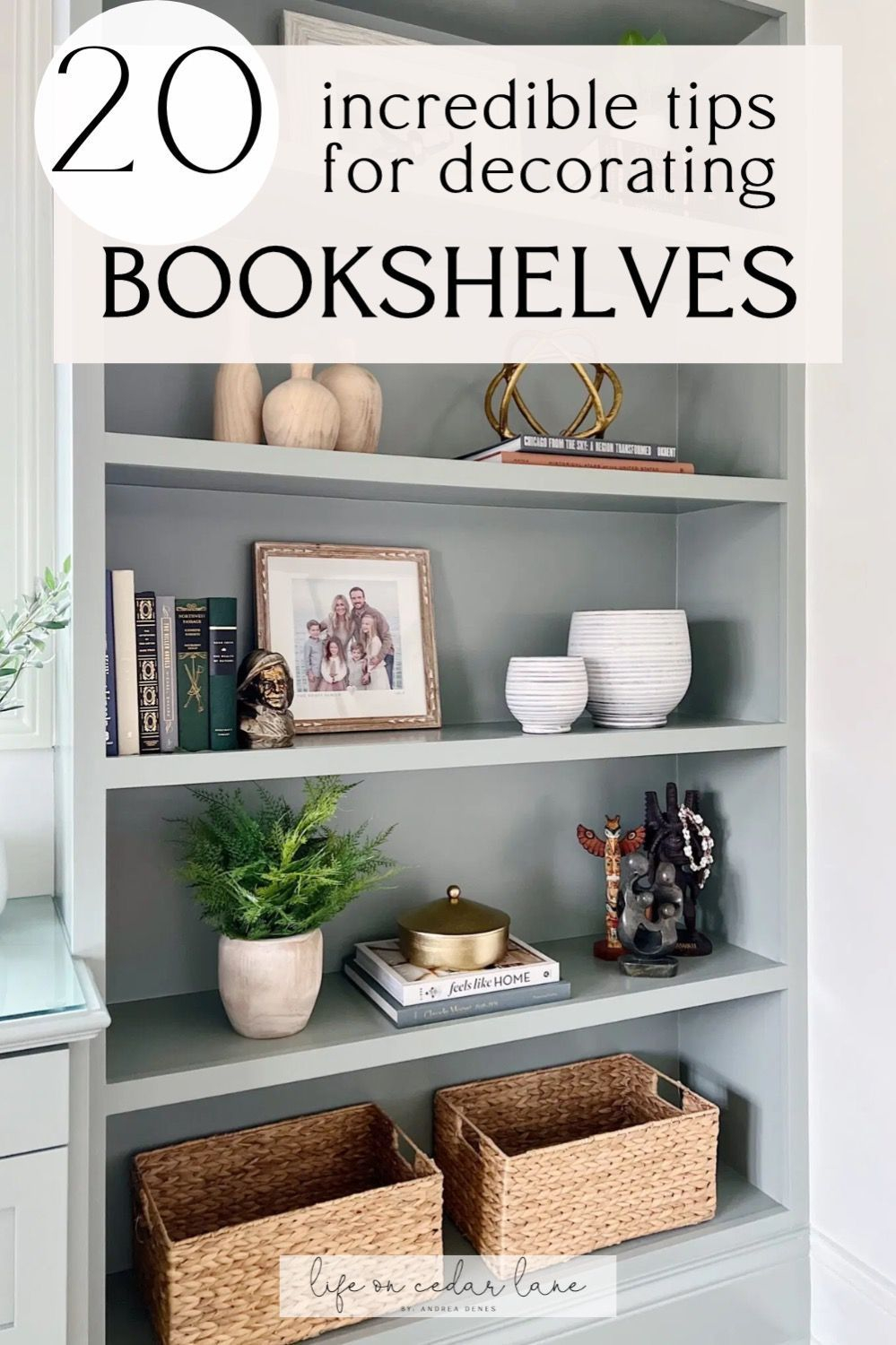 20 Office Bookshelf Decor Ideas | Life On Cedar Lane In 2024 ... in Creating Visual Harmony: Essential Bookshelf Styling Principles