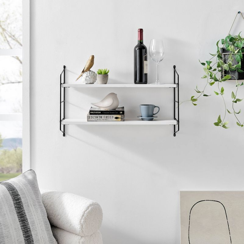 24.5" X 15.75" Severini Floating Bracket 2 Tier Wall Shelf Light Brown/Chestnut - Danya B. : Target regarding Creative Ways to Style Your Danya B. Rio Modular Floating Shelf