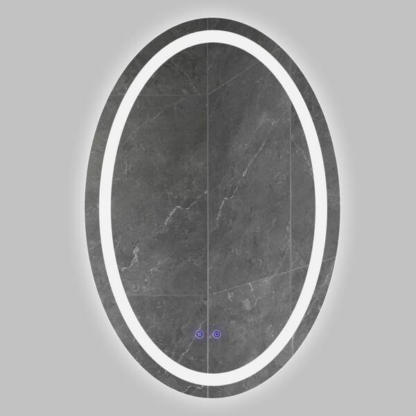 24 In. W X 36 In. H Oval Frameless Led Anti-Fog Wall Mounted Bathroom ... pertaining to Why the Gatco Elevate Oval Mirror is a Perfect Fit for Modern Bathrooms