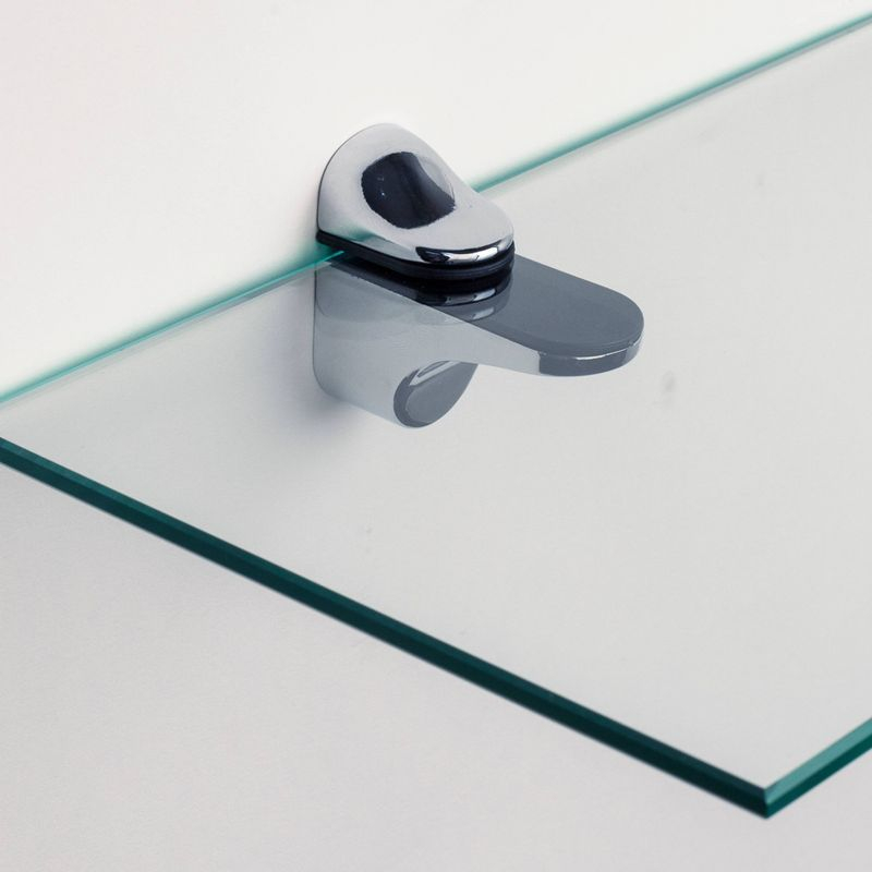 24" X 6" Glass Floating Shelf With Brackets Clear/Silver - Danya B ... intended for Transform Your Space With the 24x6" Clear Glass Floating Shelf