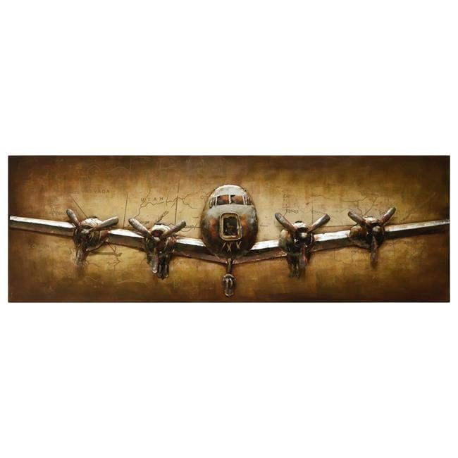24 X 72 In. Airplane Hand Painted Primo Mixed Media Iron Wall Sculpture ... in "Ballroom Dancers" Primo Mixed Media Hand Painted 3D Metal Wall Art