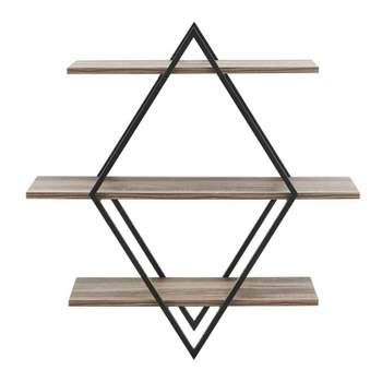 28" X 8" X 31" Ring Wooden 3-Tier Shelf White - Kate & Laurel All ... pertaining to Ring Wooden 3-Tier Shelf, White/Gold 28X8X31