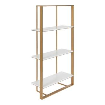 28" X 8" X 31" Ring Wooden 3-Tier Shelf White - Kate & Laurel All ... throughout Ring Wooden 3-Tier Shelf, White/Gold 28X8X31