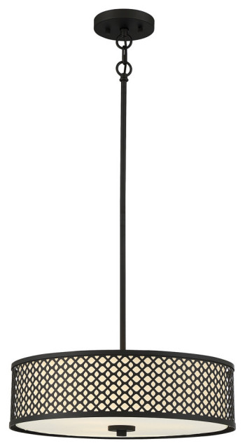 3-Light Pendant, Matte Black - Modern - Pendant Lighting - By Savoy ... with Verlana 5 Light 35" Pendant, Matte Black
