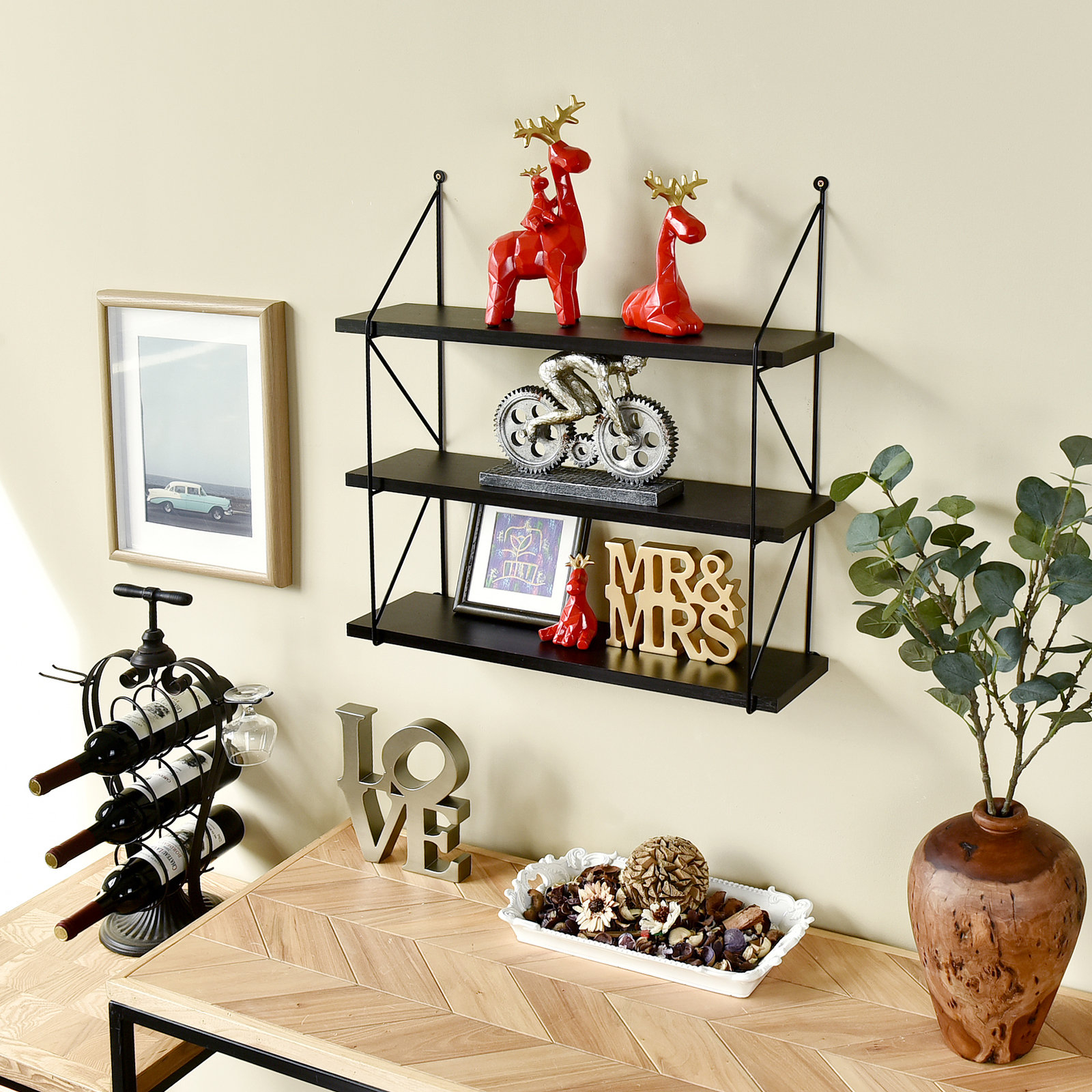 3-Tier Display Wall Shelf Storage Rack Wall Rack Holder Rack - Transitional - Display And Wall ... pertaining to Choosing the Right 3-Tier White Wall Shelf for Your Needs