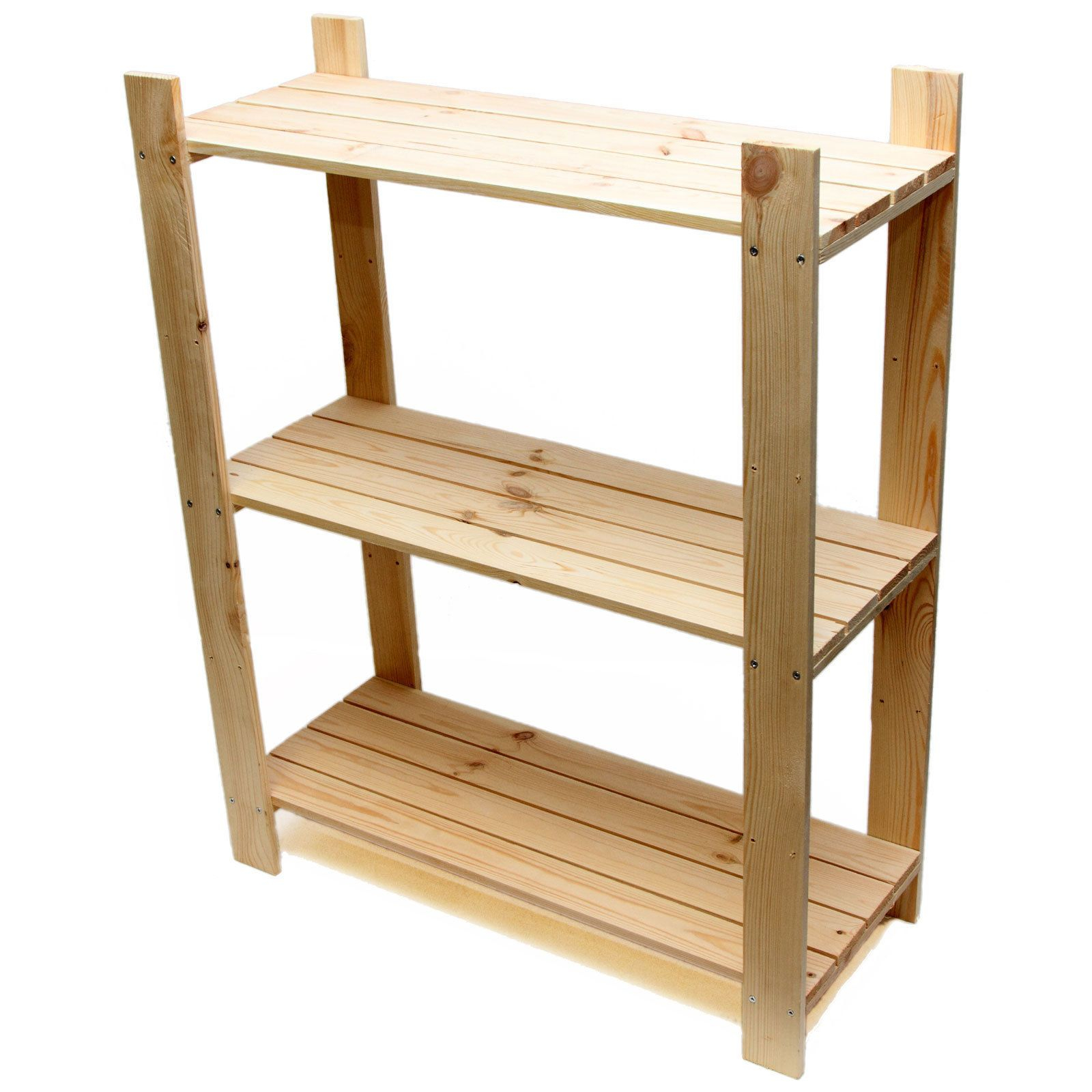 3 Tier Pine Shelf Unit - Pine Shelves With 3 Wooden Shelves ... with regard to The Enduring Charm of Wooden 3-Tier Shelving With Drawer Storage