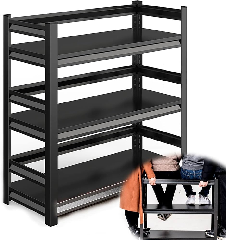 3 Tier Shelving Unit Black with regard to Unlock Your Space Maximizing Potential with the Walters Black 3-Tier Shelf