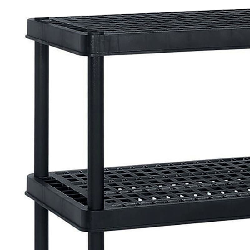 3-Tier Shelving Unit, Black with regard to Walters Wood And Metal 3-Tier Shelving, Black 21X32