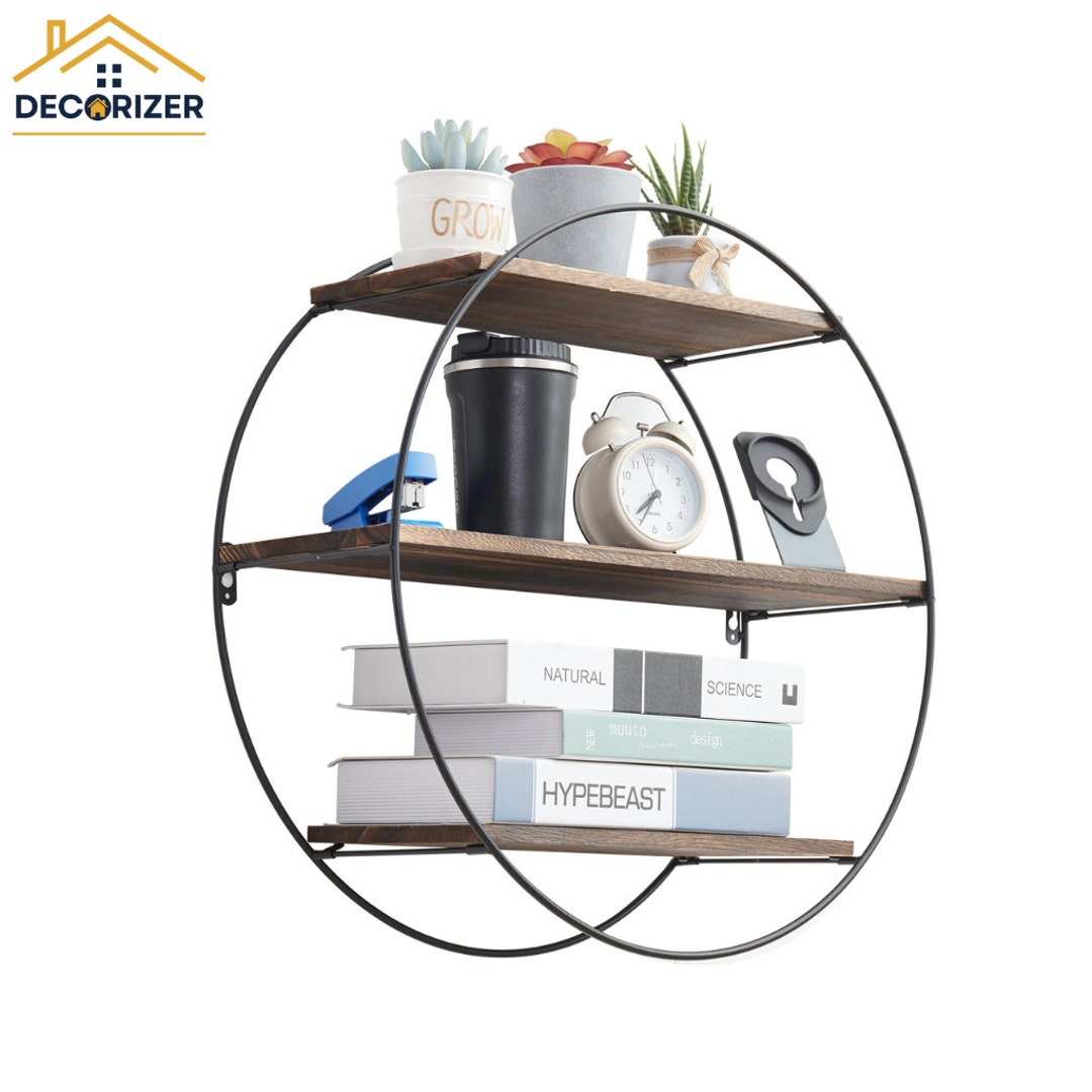 3 Tier Wall Mounted Floating Shelves Black Pipe Wall Mounted Shelf Pipe ... inside Bringing Organization Home The Luna Three Tier Shelf Explained