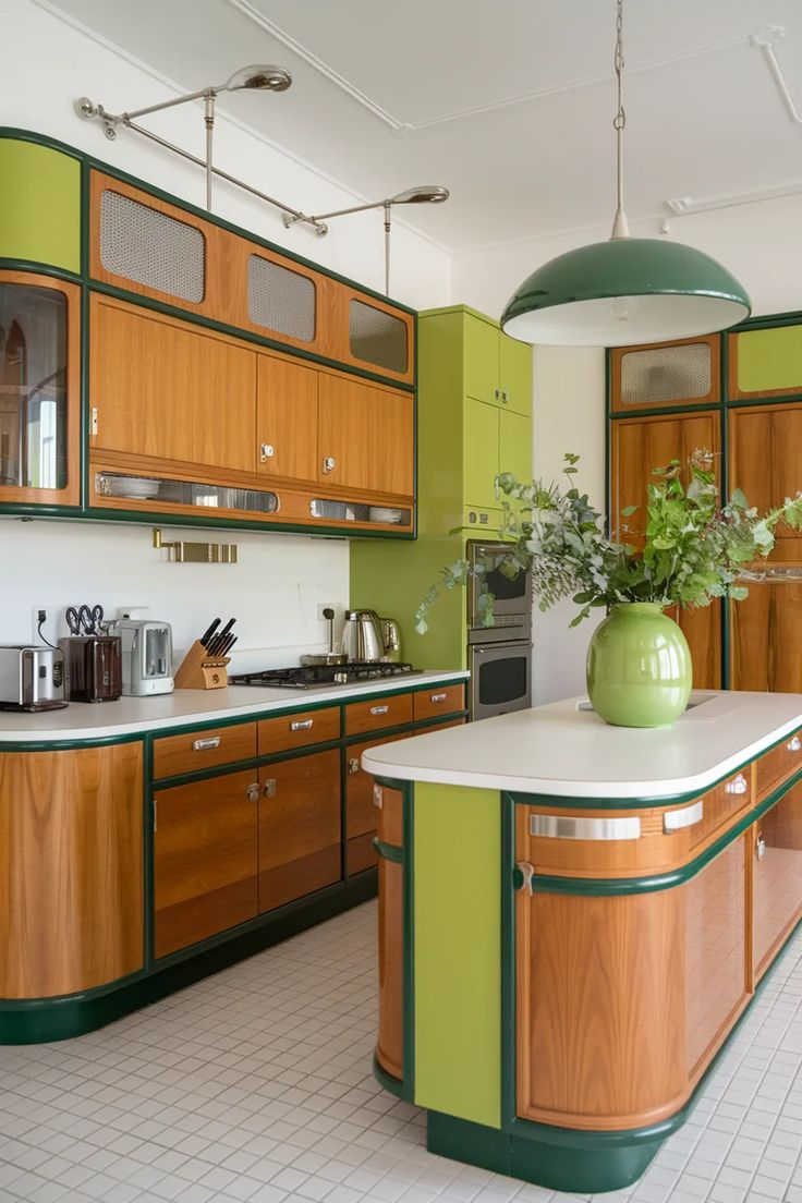 30 Stylish Mid-Century Modern Kitchen Design Ideas You’ll Love - The ... within Step Inside a Midcentury Kitchen Where Color and Openness Reign