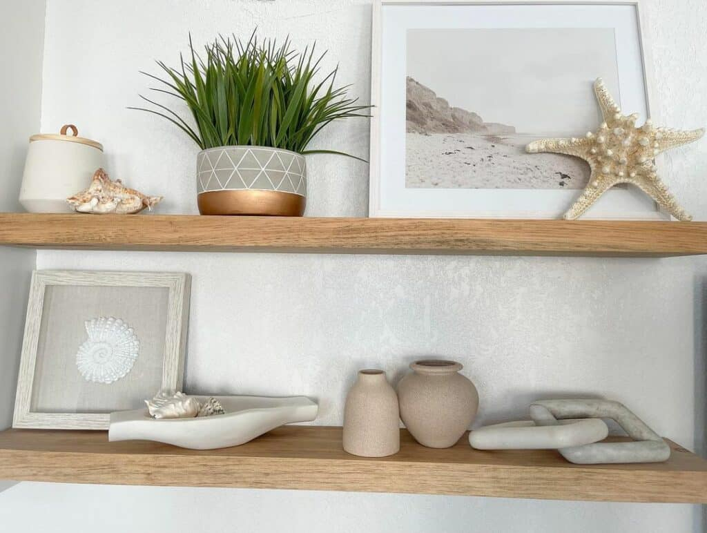 31 Modern Coastal Decor Ideas To Use Throughout Your Home with Creating Visual Harmony with Contemporary Shelf Styling