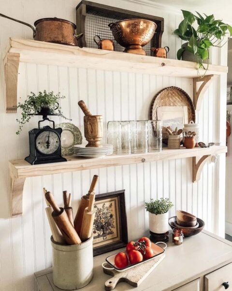 32 Best Farmhouse Shelf Decor Ideas And Designs inside Simple yet stunning farmhouse shelving projects for beginners
