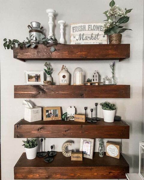 32 Best Farmhouse Shelf Decor Ideas And Designs within Farmhouse Shelving Ideas