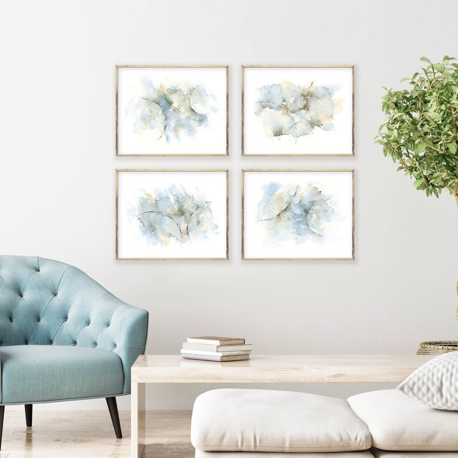 4 Piece Wall Art Abstract Painting Watercolor Art Print Set | Etsy intended for Understanding the Unique Appeal of the Color Candy I Artwork Set