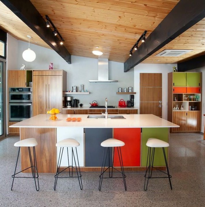 40 Best Mid-Century Modern Kitchens For Inspiration | Mid Century ... inside Step Inside a Midcentury Kitchen Where Color and Openness Reign