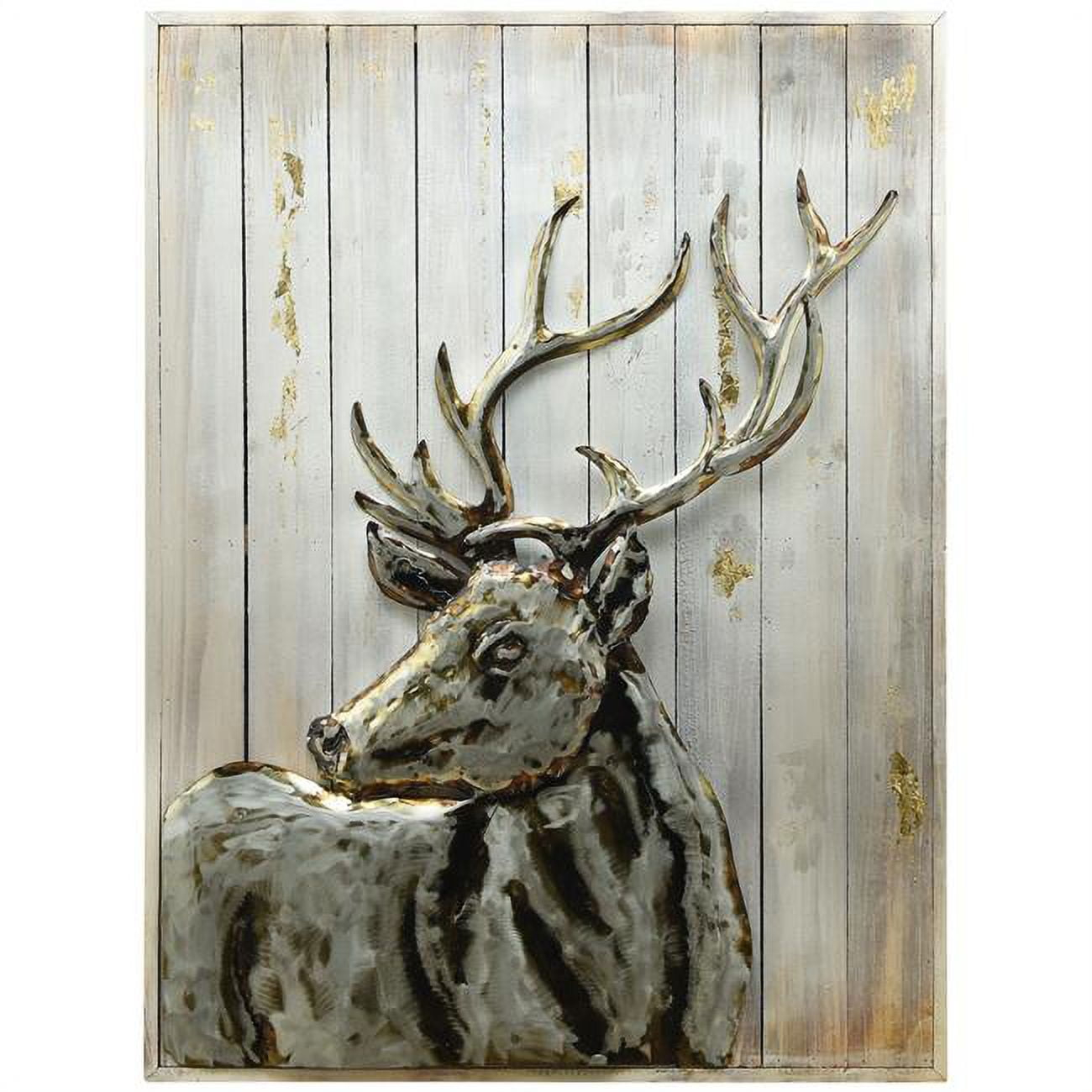 40 X 30 In. Deer 2 Hand Painted Primo Mixed Media Iron Wall Sculpture ... inside "Ballroom Dancers" Primo Mixed Media Hand Painted 3D Metal Wall Art
