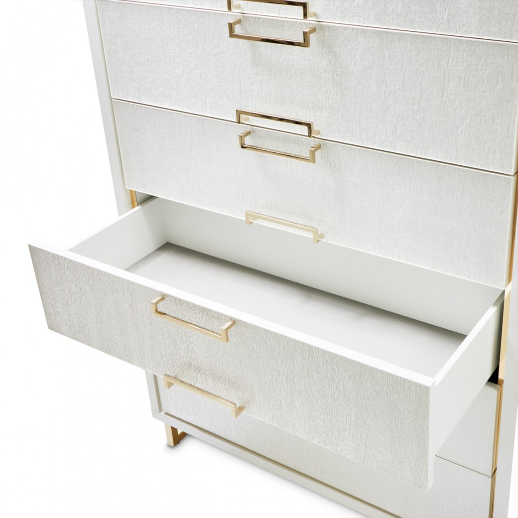 6 Drawer Chest Cloud White Palm Gate Collection By Michael Amini regarding Understanding the Palm Gate 6-Drawer Chest Cloud White Your Guide to Style and Storage