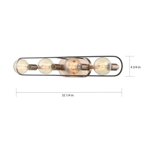 60-6654 - Nuvo 60-6654 - Chassis 4 Light Vanity Copper Brushed Brass ... intended for The Enduring Appeal of Chassis 4 Light Island Lights in Copper Brushed Brass and Matte Black