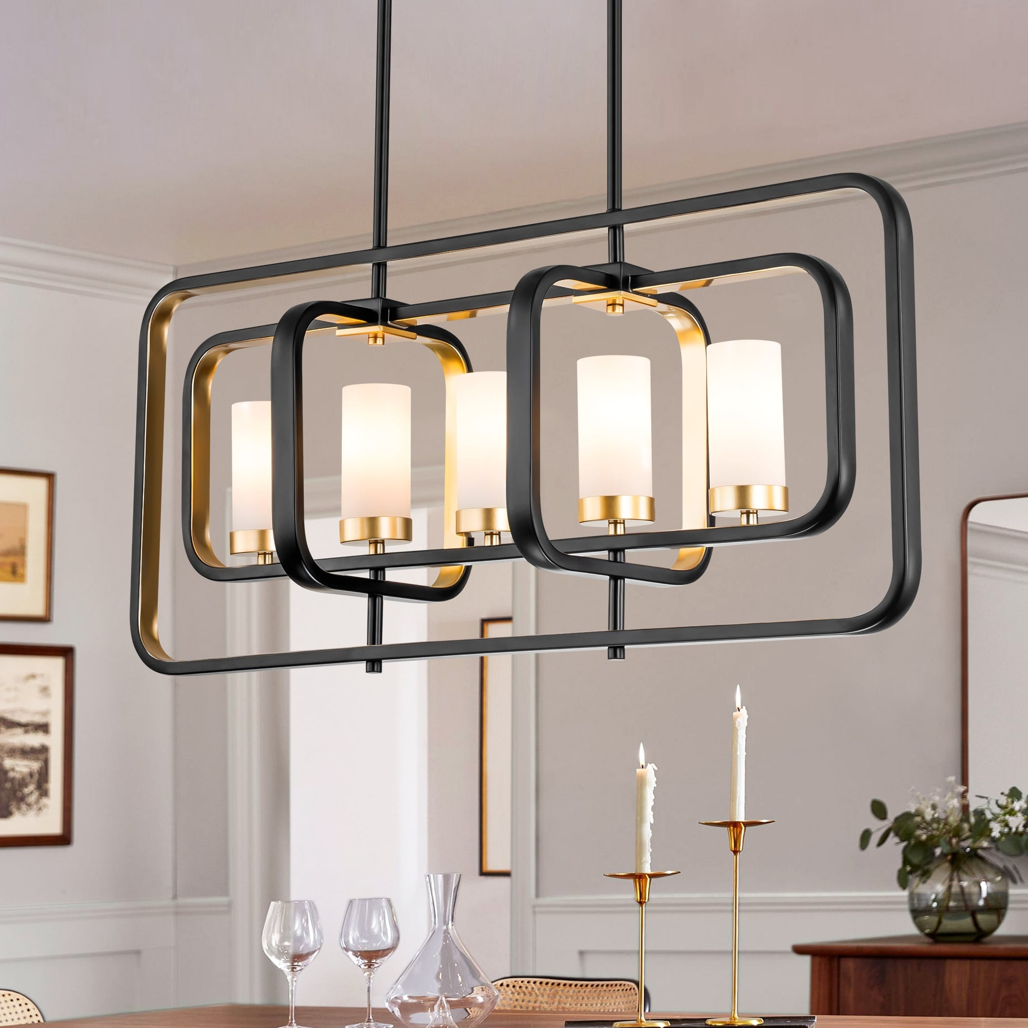 8/12-Light Dimmable Integrated Led Chandelier Linear Kitchen Island ... pertaining to How the LALUZ 6-Light Pendant Transforms Room Ambiance