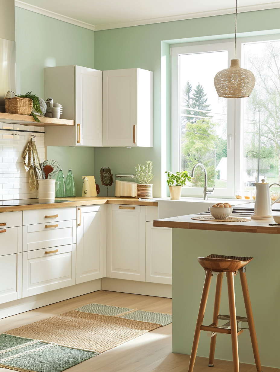 82 Kitchen Colors Ideas: Modern Palettes For Painting Cabinets And ... throughout A Fresh Perspective Green Walls as a Stunning Kitchen Feature