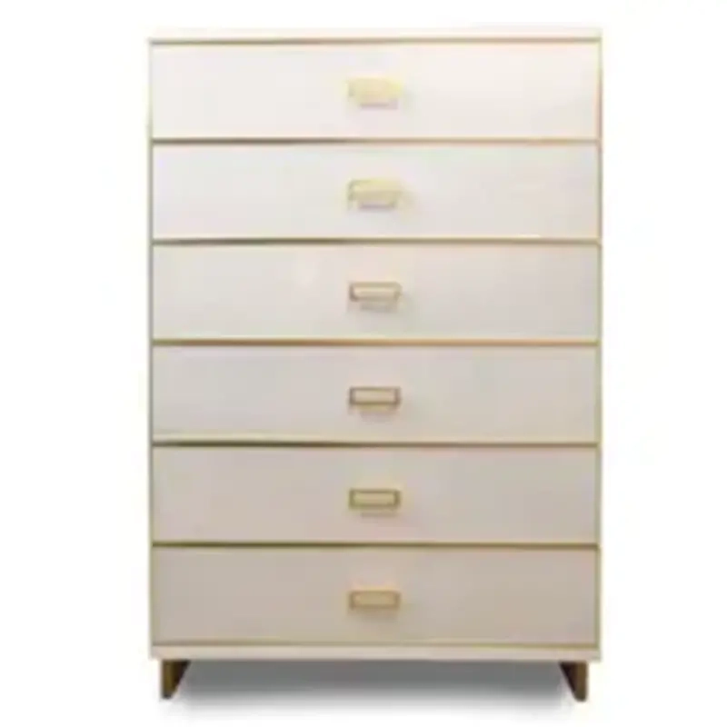 9086070-108 Aico Furniture Palm Gate 6 Drawer Chest Cloud White intended for Palm Gate 6-Drawer Chest, Cloud White