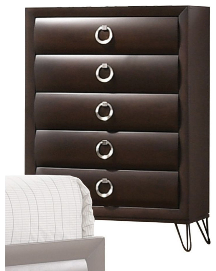 Acme Tablita Chest Dark Merlot Finish - Midcentury - Dressers - By Amoc | Houzz with regard to Creating a Statement The ACME Tablita Mirror in Dark Merlot