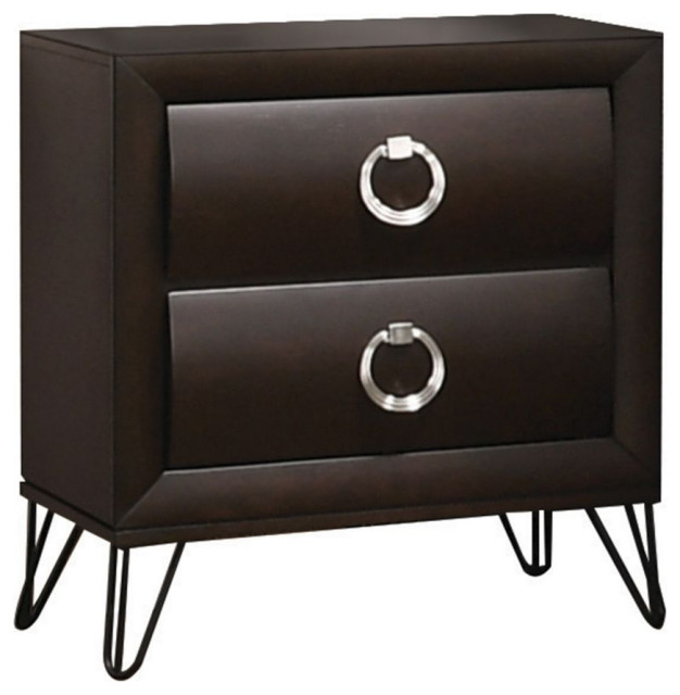 Acme Tablita Nightstand Dark Merlot Finish - Midcentury - Nightstands And Bedside Tables - By ... with Creating a Statement The ACME Tablita Mirror in Dark Merlot