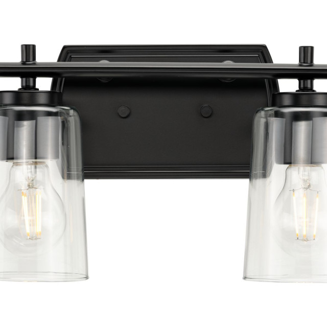 Adley Collection 48-1/2" 6-Light Matte Black Clear Glass Bath Vanity ... inside Adley 1-Light Bath, Matte Black