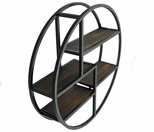 Admired By Nature Black Round Wall-Mounted Iron Hanging Storage Floating Shelve For Sale Online ... throughout 23" Round Wall-Mounted Iron Hanging Floating Shelves, Black