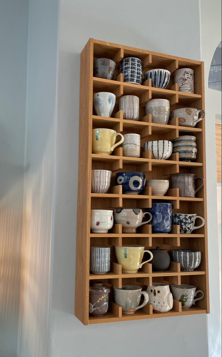 Aesthetic Ceramic Mugs Shelf Display For Nordic And Japanese Kitchen ... in Shelf For Mugs & Cups
