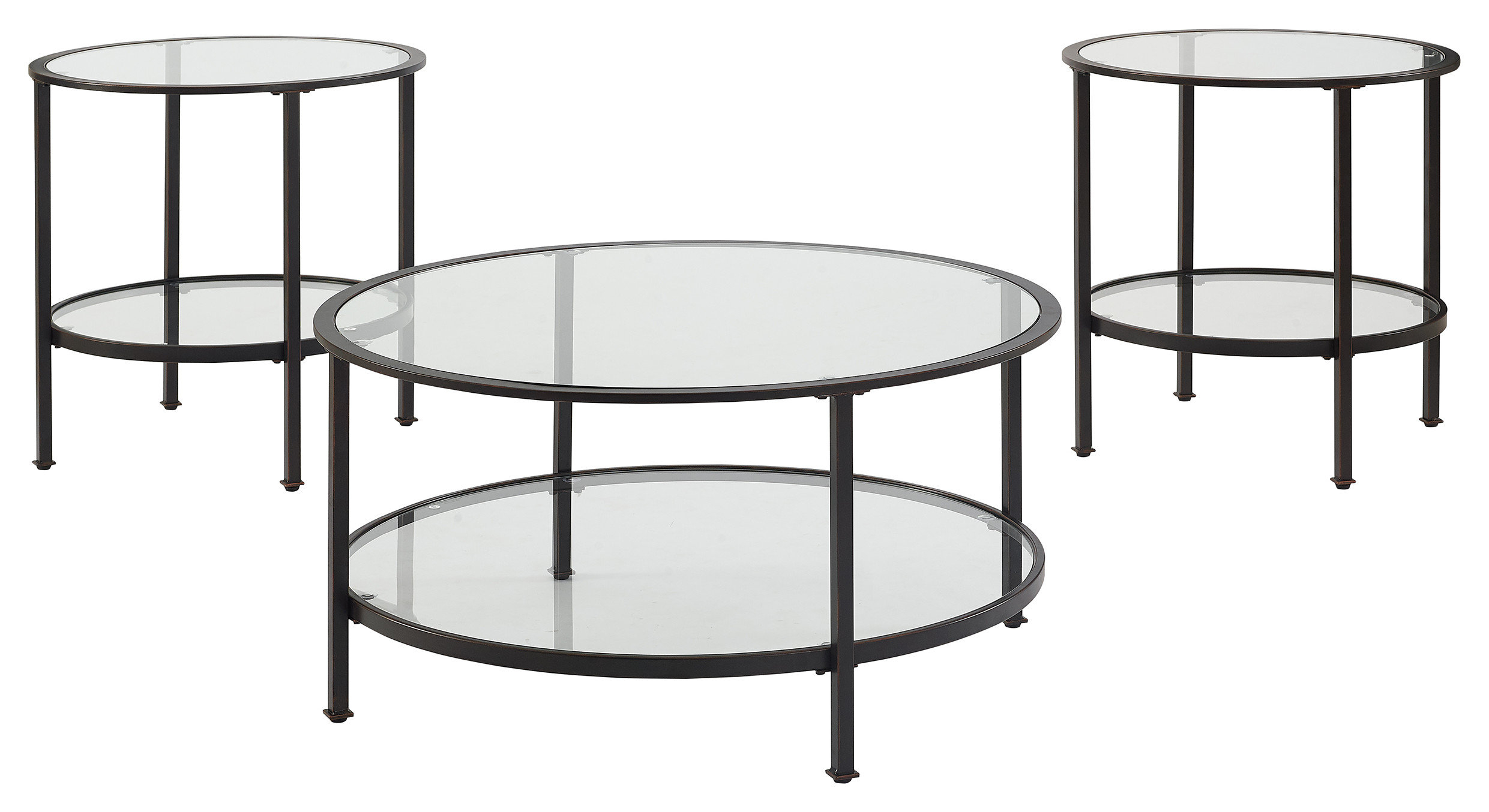 Aimee 3-Piece Coffee Table Set, Oil Rubbed Bronze Coffee, 2 End Tables - Transitional - Coffee ... intended for Aimee 3Pc Etagere Set Oil Rubbed Bronze