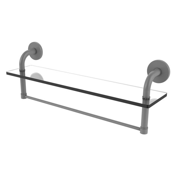 Allied Brass Remi Collection 22 Inch Glass Vanity Shelf With Integrated ... regarding 22" Glass Vanity Shelf With Integrated Towel Bar, Matte Black